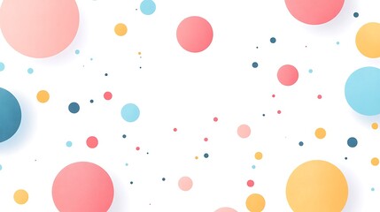 Abstract pastel circles scattered on white background