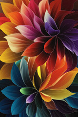 Obraz premium Abstract floral background with many different colors, abstract dark colorful background with flowers