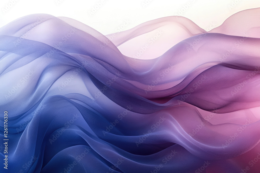 Poster abstract image of flowing purple and blue fabric, creating soft waves and a dreamy aesthetic.