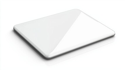 Minimalist White Laptop on Smooth Surface for Modern Technology