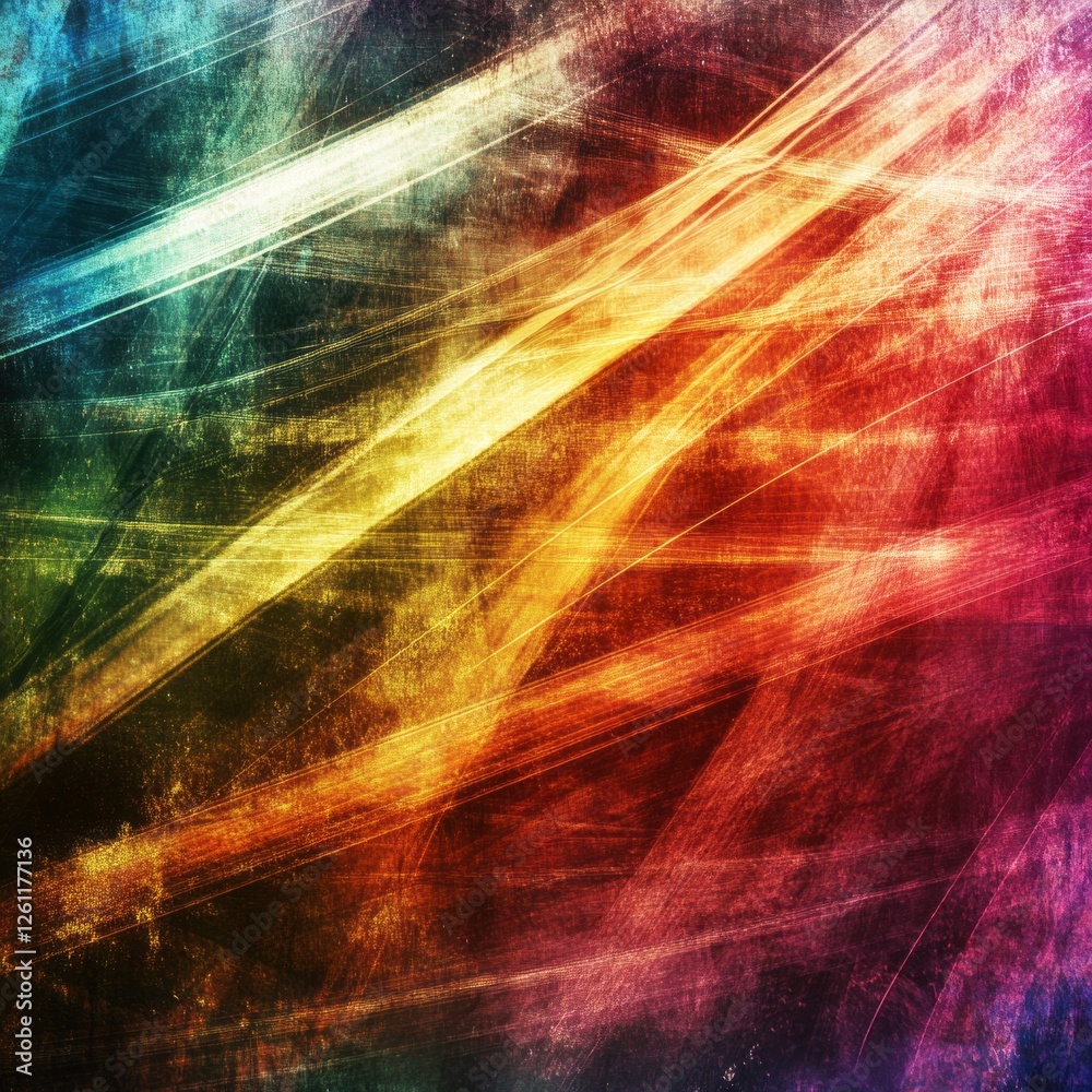 Poster A captivating display of vibrant colors flows and intertwines on the canvas, showcasing dynamic lines that create a sense of movement and energy