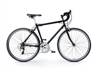 Sleek Black Bicycle on White Background for Modern Lifestyle Use