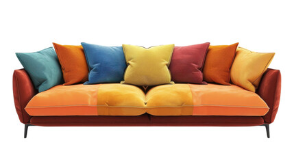Fototapeta premium Colorful sofa couch on transparent background