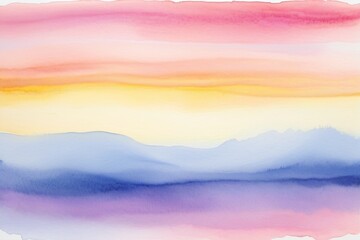 Serene Watercolor Landscape with Soft Pastel Colors and Gradients