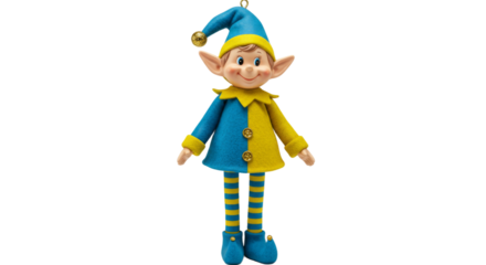 Elf Cartoon Wearing Blue And Yellow Dress isolated on transparent background, Elf PNG 