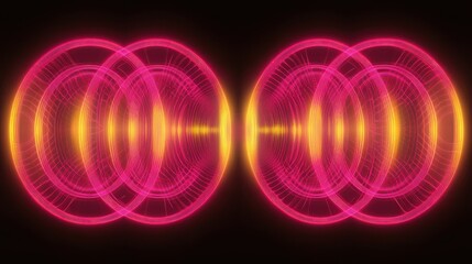 Glowing circles energy abstract background