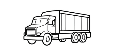 line art truck isolated on white. Adobe Illustrator Artwork