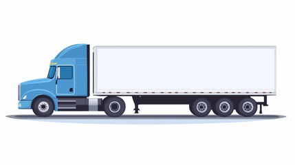 Flat illustration of a truck with a semi-trailer. Cargo transportation. Truck.
