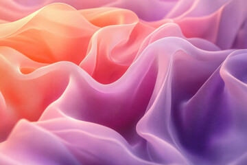 Obraz premium Abstract image of flowing, ombre fabric in shades of pink, purple, and orange.