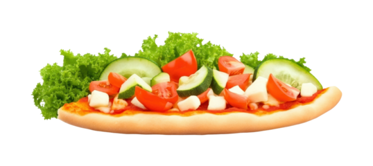 Veggie pizza a kitchen delight isolated on transparent background