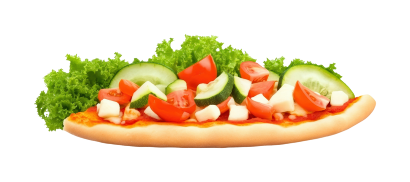Veggie pizza a kitchen delight isolated on transparent background - Powered by Adobe