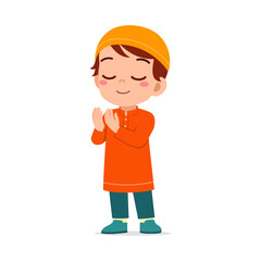 little muslim kid show praying hand pose