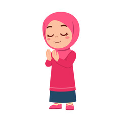 little muslim kid show praying hand pose
