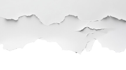 Fototapeta premium Torn horizontal white paper with transparent background revealing checkered pattern