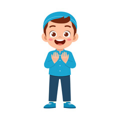 little muslim kid show praying hand pose