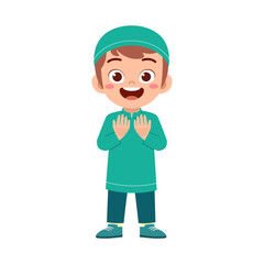 little muslim kid show praying hand pose