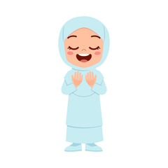 little muslim kid show praying hand pose