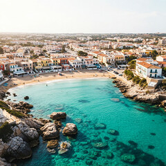 Stunning landscape of a coastal town in the Meditteranean Sea. Ideal destination for a sunny, inspiriring, delightful summer holidays