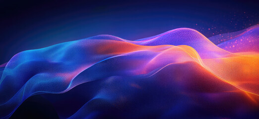 Obraz premium Abstract flowing light, vibrant hues, dark background, digital art, website banner