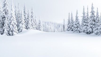 Fototapeta premium Snowy mountain forest winter landscape