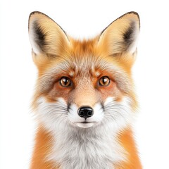 Fototapeta premium Realistic Illustration of a Fox with Detailed Facial Features and Fur
