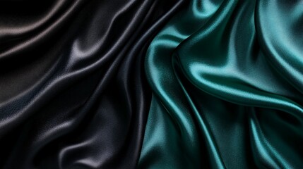 Obraz premium Dark and Teal Silk Fabric Draped Softly