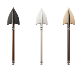 Throwing spears outdoor product display isolated on transparent background