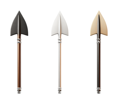 Throwing spears outdoor product display isolated on transparent background