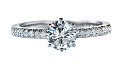 Diamond ring on transparent background