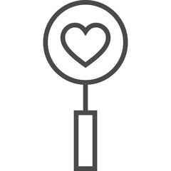 Search Heart Line Sign. Vector Illustration of Outline Object. Wedding. Love Symbol.