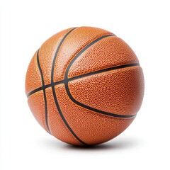 Fototapeta premium Realistic basketball on a white background with a textured surface