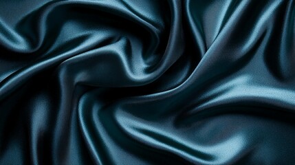 Fototapeta premium Dark Teal Silk Draped Luxuriously Soft Fabric
