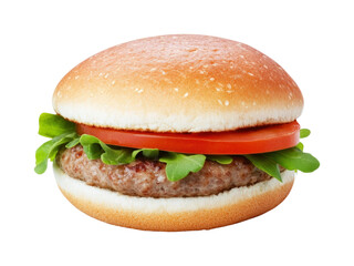 Indoor culinary delicious hamburger creation isolated on transparent background