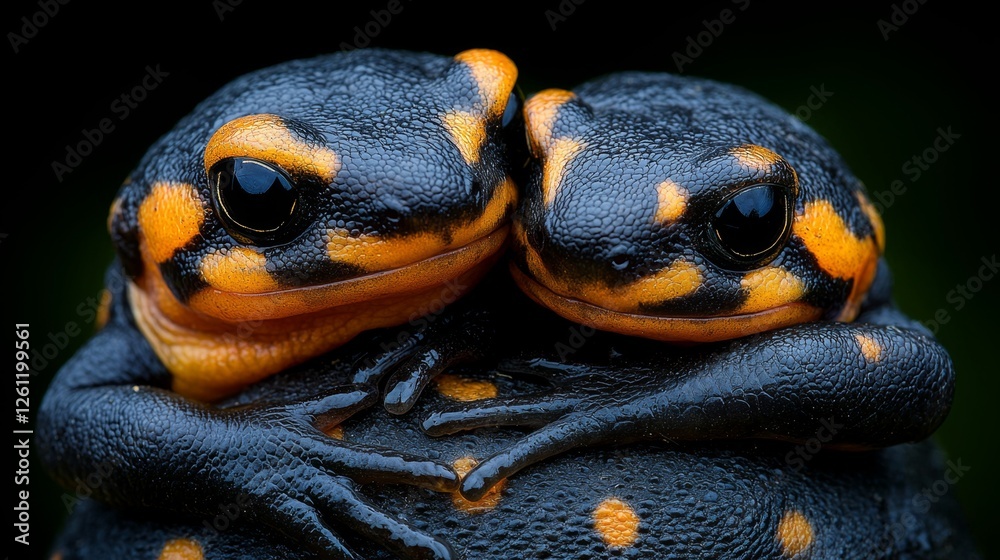 Wall mural A couple of frogs sitting on top of each other