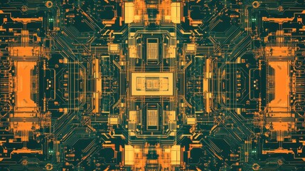 Abstract futuristic circuit board background. Hi-tech Illustration of digital technology. Graphic concept for your design