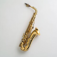 Elegant Gold Saxophone on a Light Background for Music Lovers