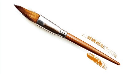 Naklejka premium Hand drawn cartoon paintbrush isolated on white background. Vector illustration.