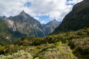 Fototapeta premium Milford Track mountains landscape scenery, New Zealand