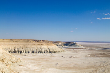 Beautiful Mangystau landscape, Kazakhstan. Bozzhira valley aerial view