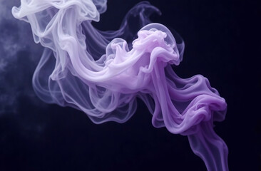 Colored lilac Smoke Cloud, abstraction Background illustration. AI Generative