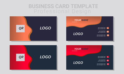 Modern and clean business card and abstract simple creative professional business card template design ,corporate visiting card, name card, card design template in organic shape double side design