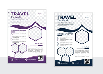 Vector modern unique travel flyer template design