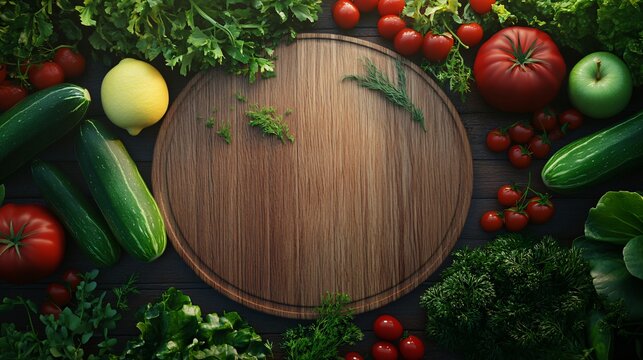 Top View Vibrant Fresh Fruits Vegetables Salad Bowl