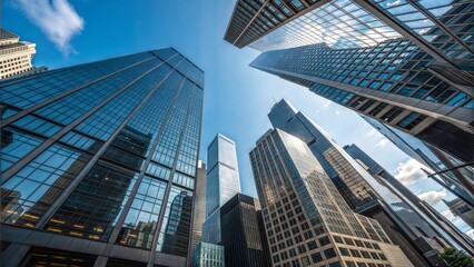 Modern Skyscrapers Cityscape Architectural Wonders, Urban Skyline