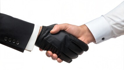 Hidden Agenda Black Leather Glove Handshake Business Deception