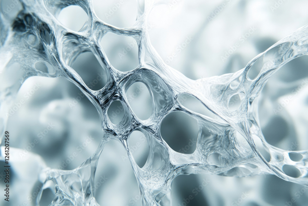 Poster Abstract image of a complex, interconnected network resembling a cellular structure or intricate lattice.