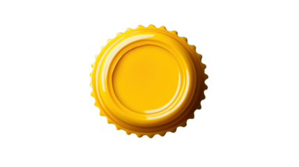 Yellow blank wax seal showing guarantee and quality on transparent background