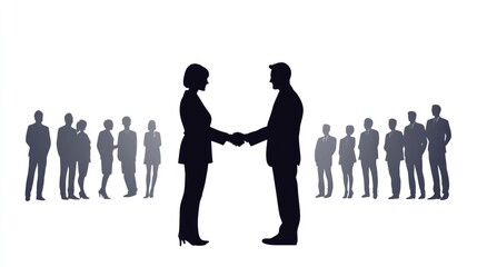 Silhouetted Handshake: A Symbol of Cooperation and Friendship in Professional Meetings