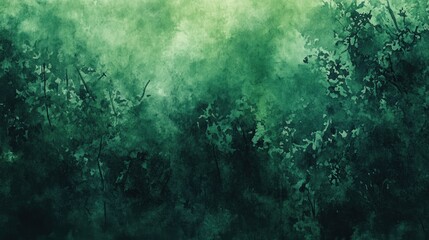 Fototapeta premium Misty green forest, tranquil nature background, serene landscape, ideal for relaxation themed designs