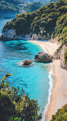 
Serene beaches with clear blue water